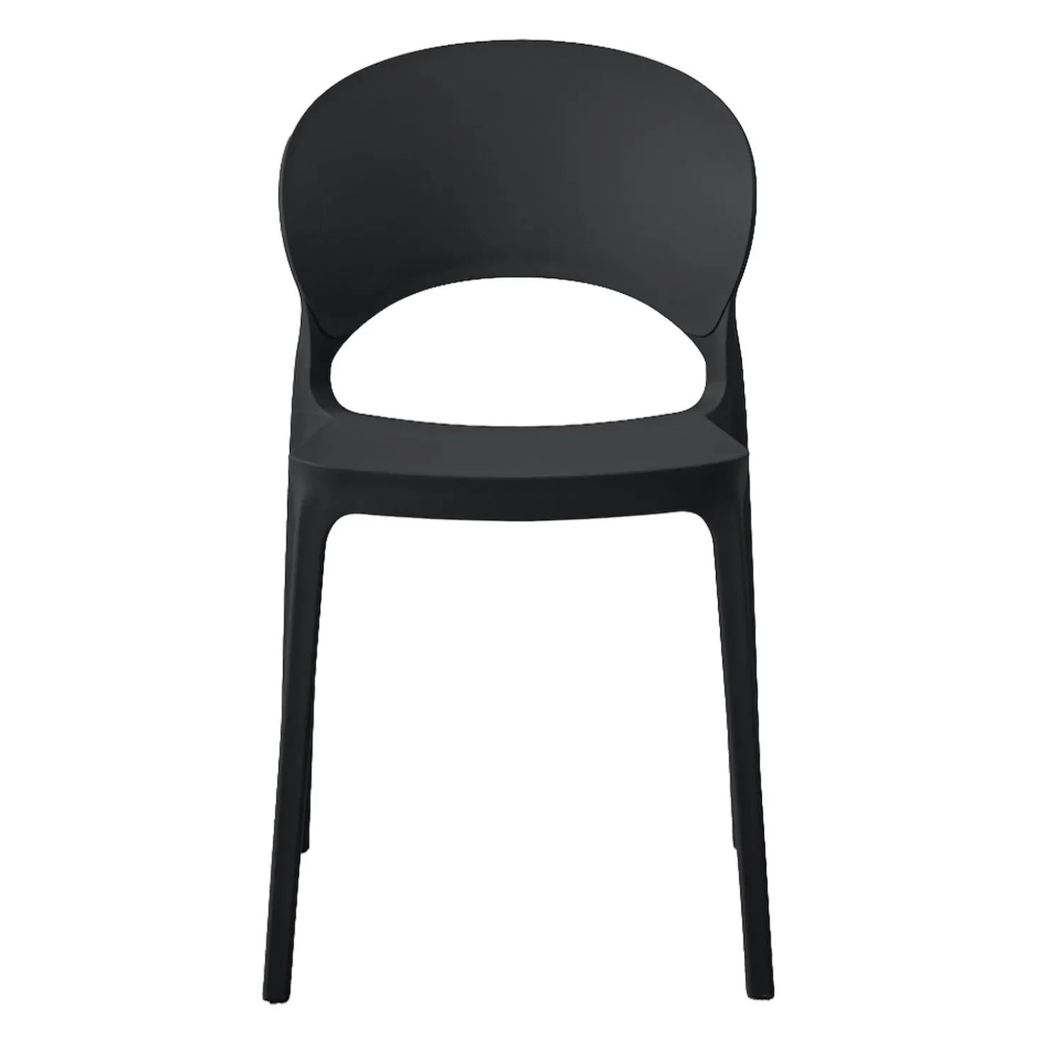 Chaise intérieur/extérieur empilable en résine – noir
