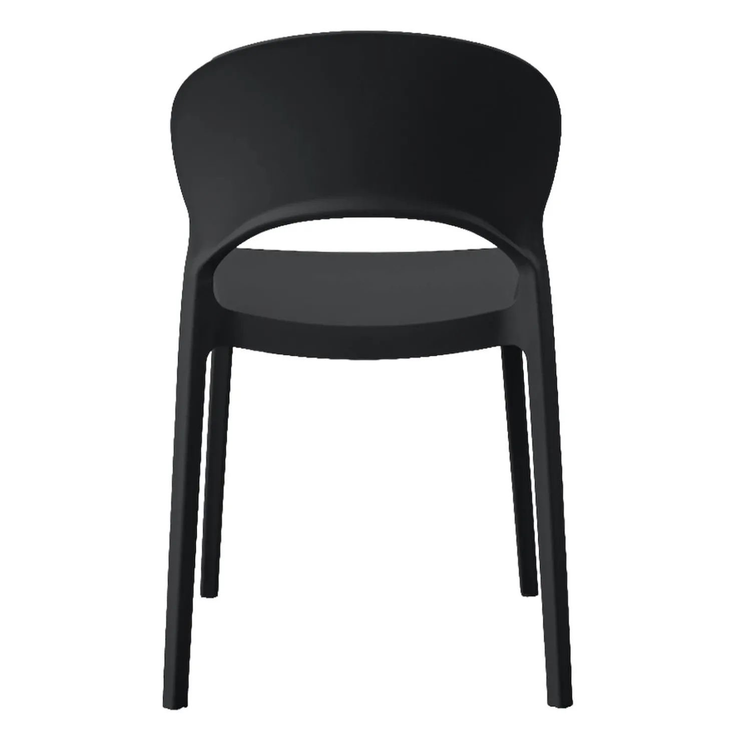 Chaise intérieur/extérieur empilable en résine – noir