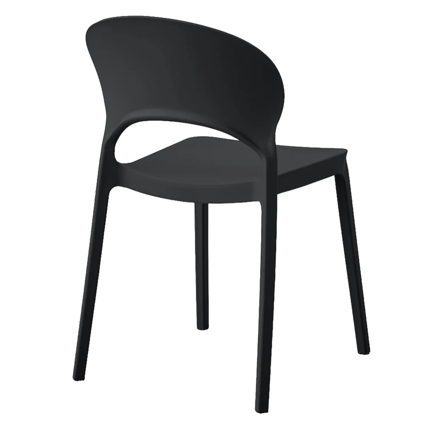 Chaise intérieur/extérieur empilable en résine – noir