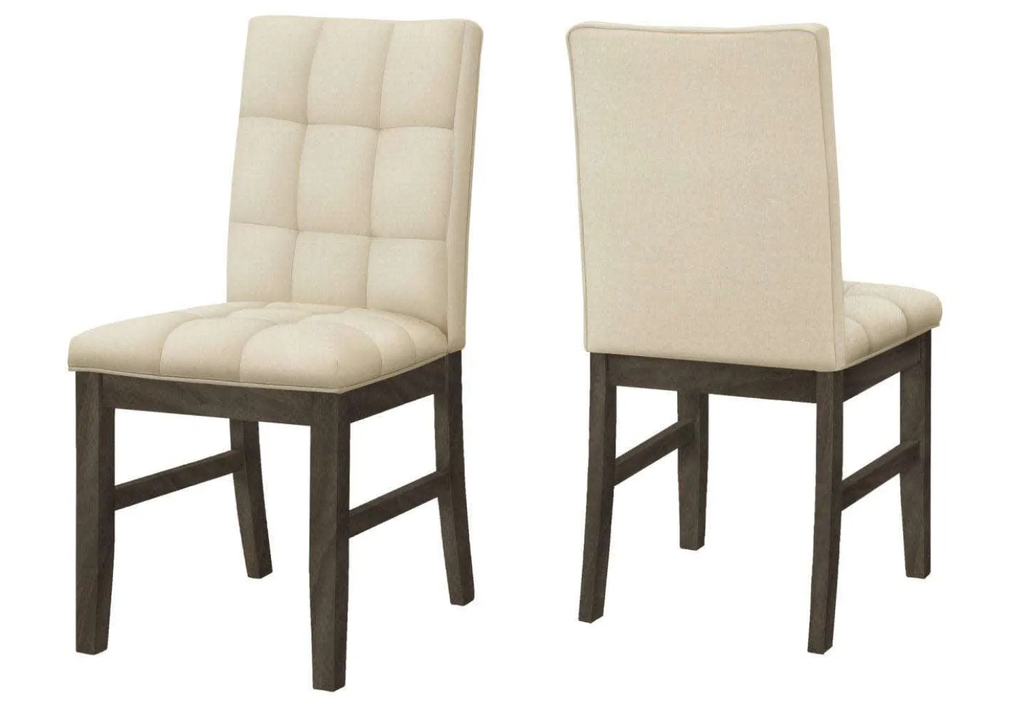 Chaise - 2mcx - 37"H, gris, siège tissu crème - Monarch