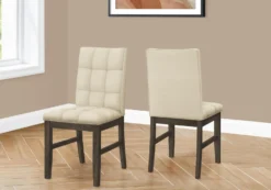 Chaise - 2mcx - 37"H, gris, siège tissu crème - Monarch