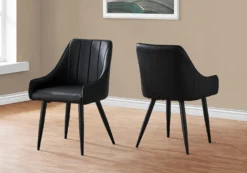 Chaises avec accoudoirs bas (bte de 2) - noir - Monarch