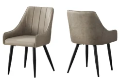 Chaises avec accoudoirs bas (bte de 2) - taupe - Monarch