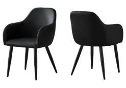Chaises avec accoudoirs (bte de 2) - noir - Monarch