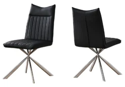 Chaises avec piètement araignée chromé (bte de 2) - noir - Monarch