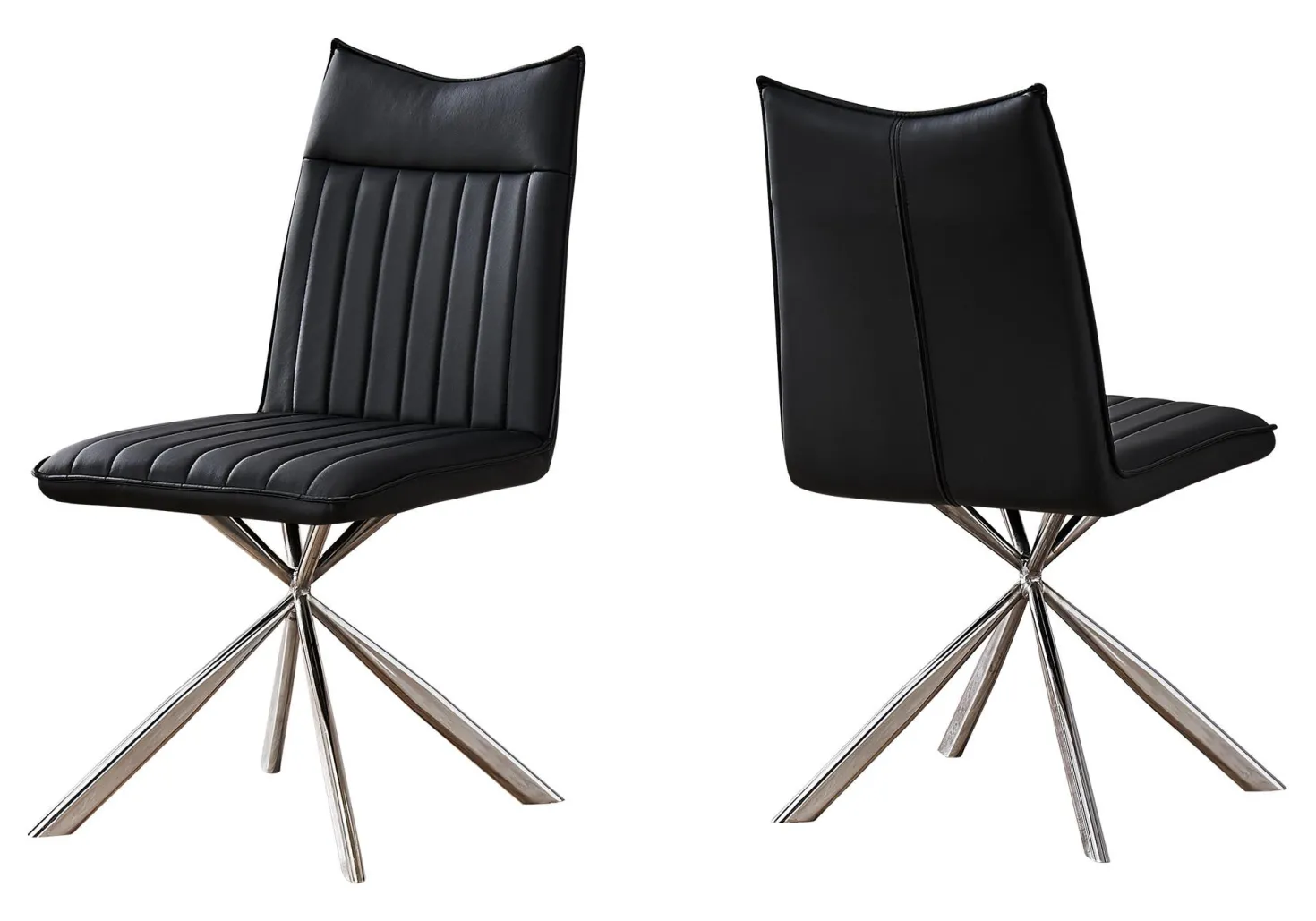 Chaises avec piètement araignée chromé (bte de 2) - noir - Monarch