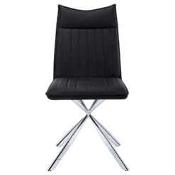 Chaises avec piètement araignée chromé (bte de 2) - noir - Monarch