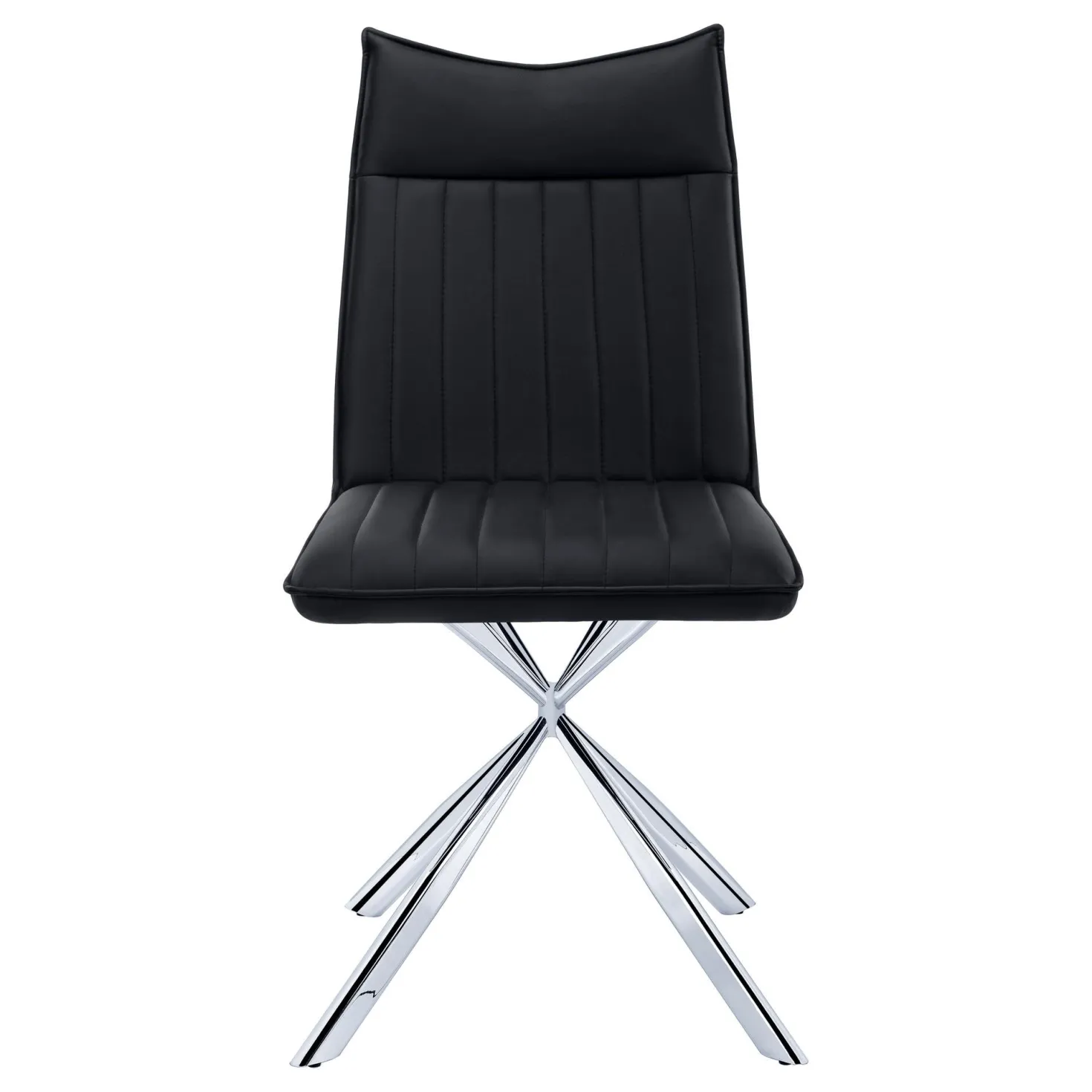 Chaises avec piètement araignée chromé (bte de 2) - noir - Monarch