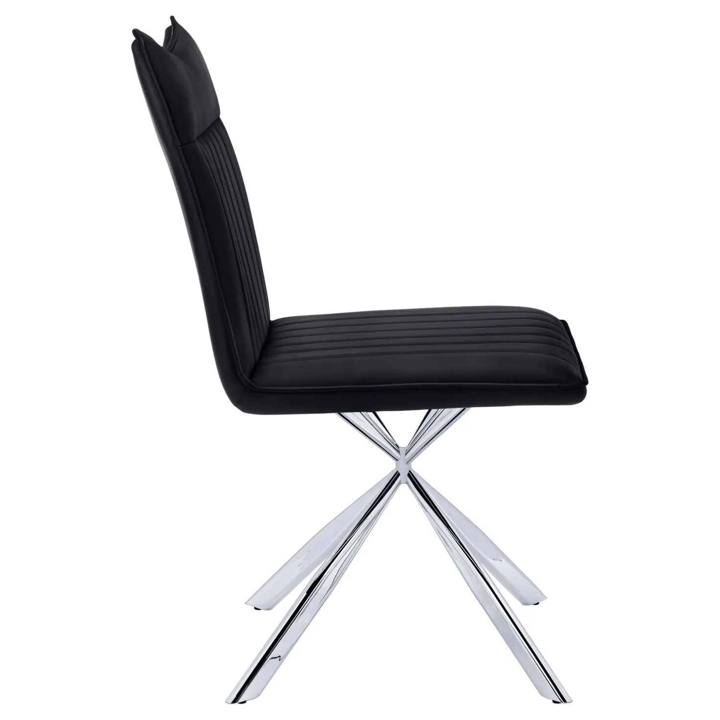 Chaises avec piètement araignée chromé (bte de 2) - noir - Monarch