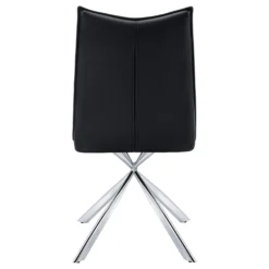 Chaises avec piètement araignée chromé (bte de 2) - noir - Monarch