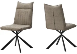 Chaises avec piètement araignée noir (bte de 2) - taupe - Monarch