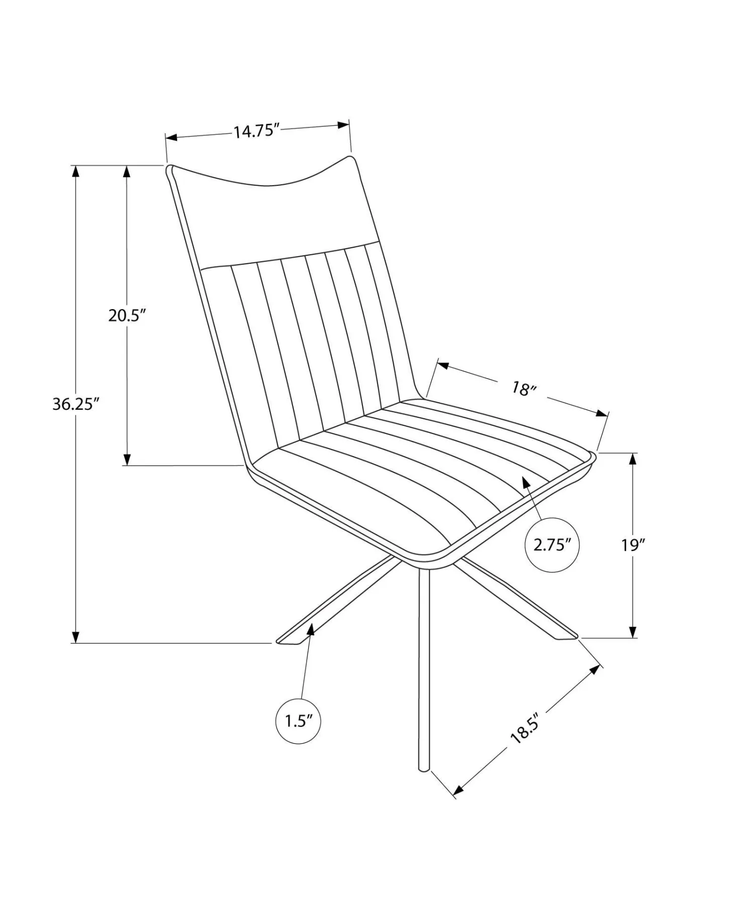 Chaises avec piètement araignée noir (bte de 2) - taupe - Monarch