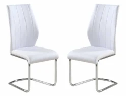 Chaises avec piètement chromé (bte de 2) - blanc