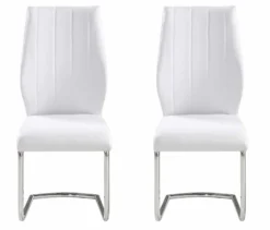 Chaises avec piètement chromé (bte de 2) - blanc