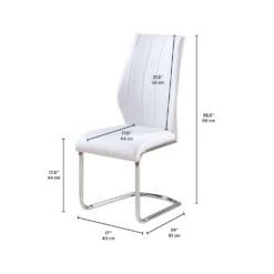 Chaises avec piètement chromé (bte de 2) - blanc