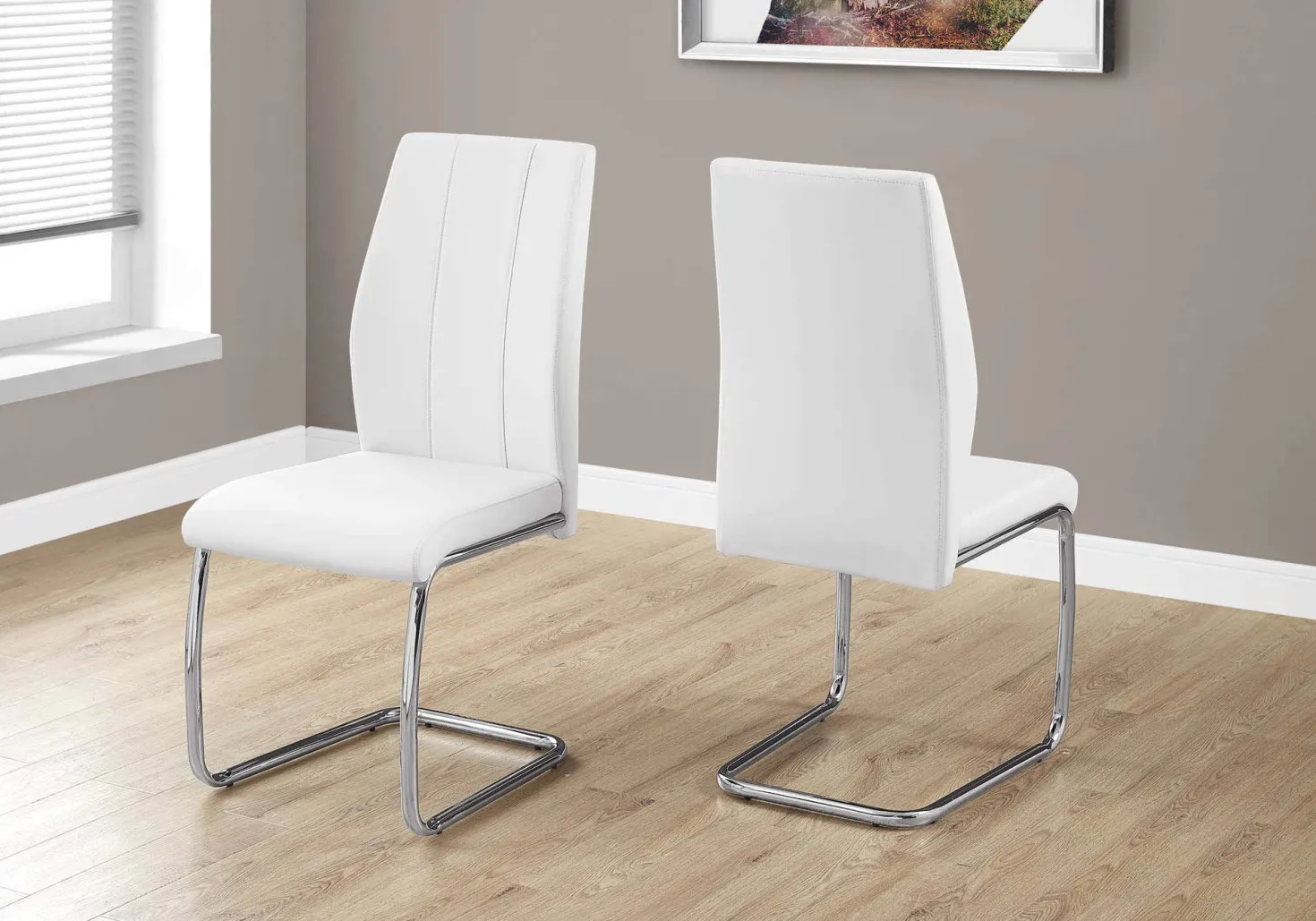 Chaises avec piètement chromé (bte de 2) - blanc - Monarch