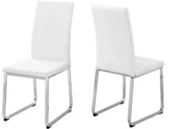 Chaises avec piètement chromé (bte de 2) - blanc - Monarch