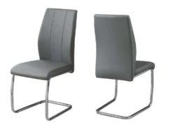 Chaises avec piètement chromé (bte de 2) - gris - Monarch