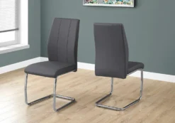 Chaises avec piètement chromé (bte de 2) - gris - Monarch