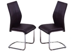 Chaises avec piètement chromé (bte de 2) - noir