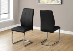 Chaises avec piètement chromé (bte de 2) - noir - Monarch