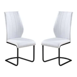 Chaises avec piètement noir (bte de 2) - blanc