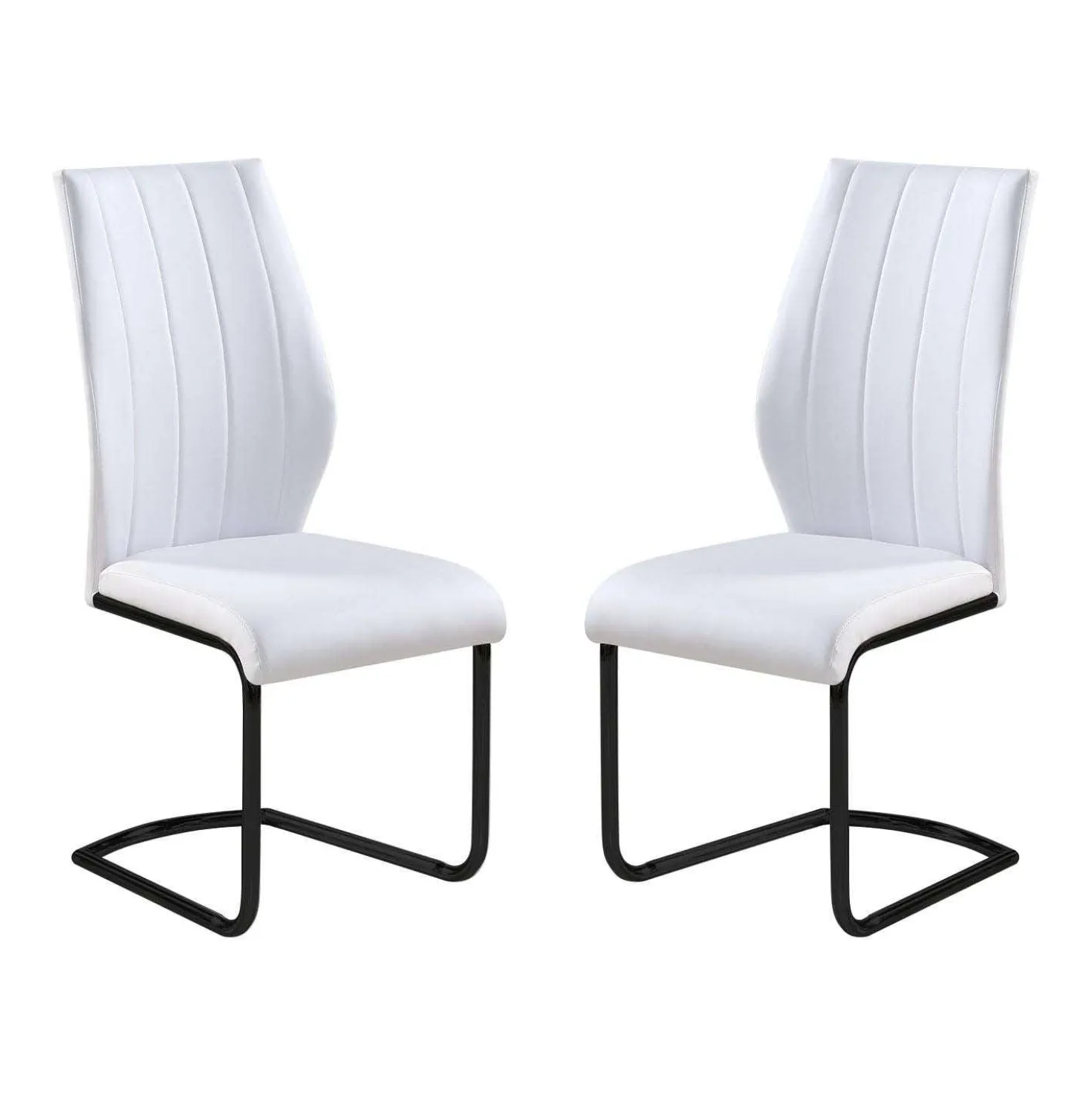 Chaises avec piètement noir (bte de 2) - blanc