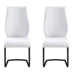 Chaises avec piètement noir (bte de 2) - blanc