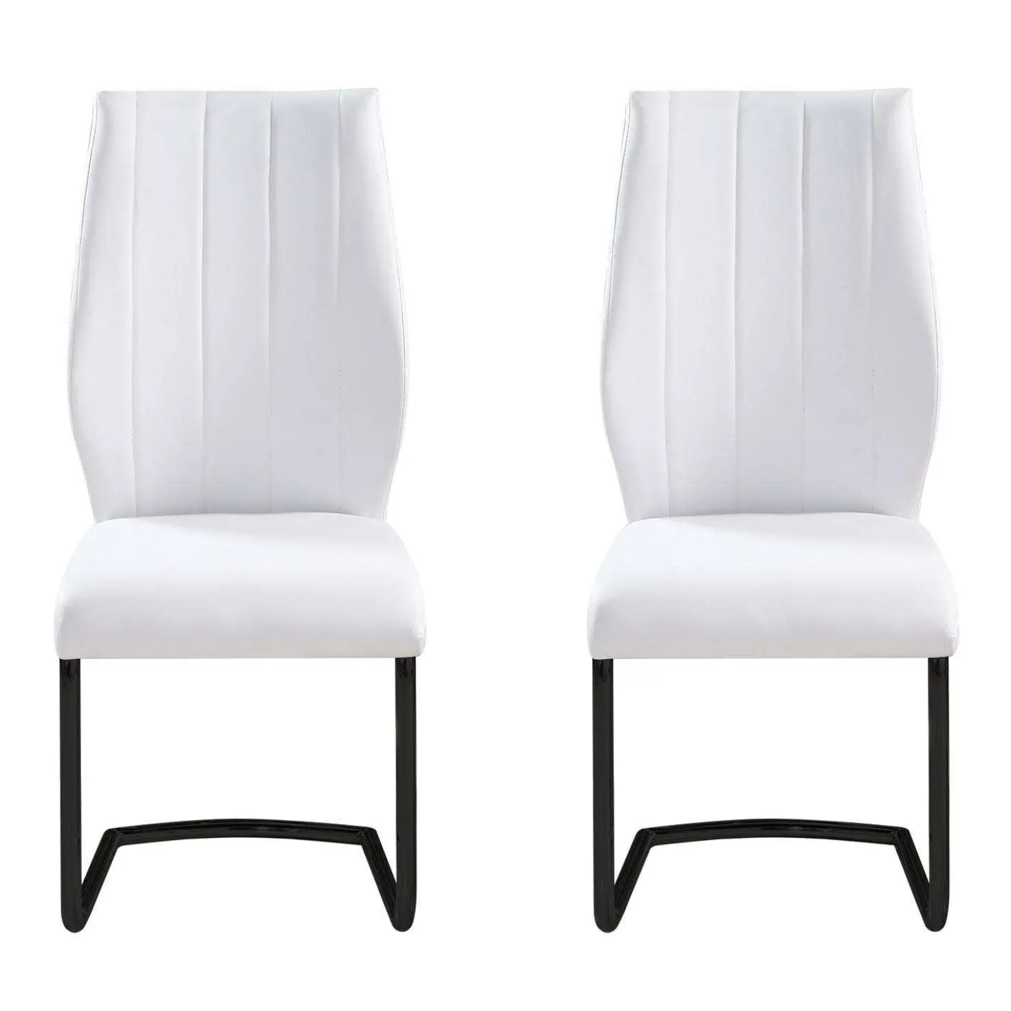 Chaises avec piètement noir (bte de 2) - blanc