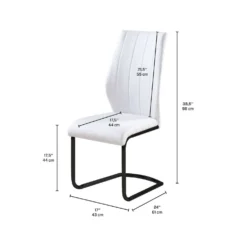 Chaises avec piètement noir (bte de 2) - blanc