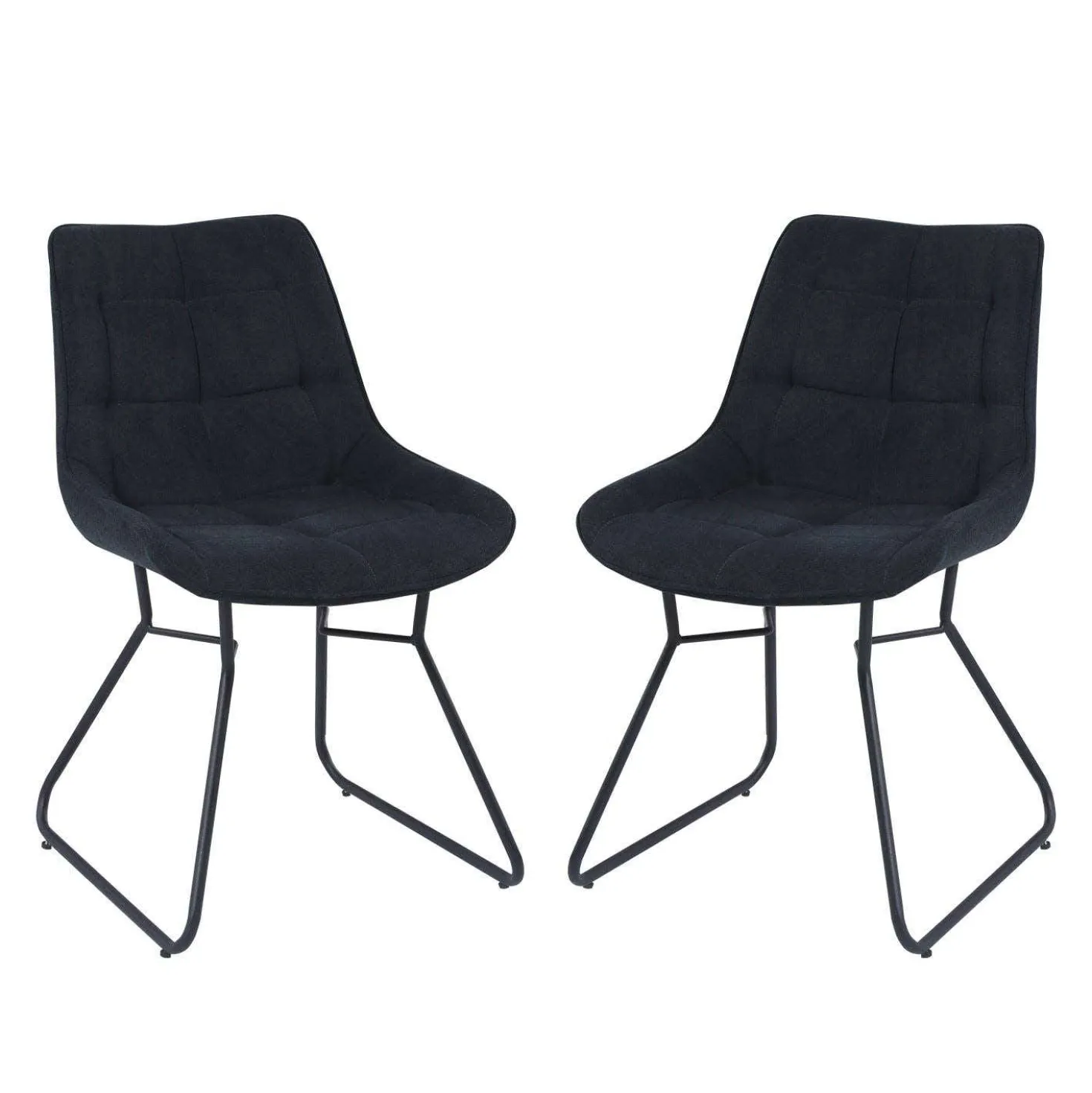 Chaises avec piètement traineau (bte de 2) - noir
