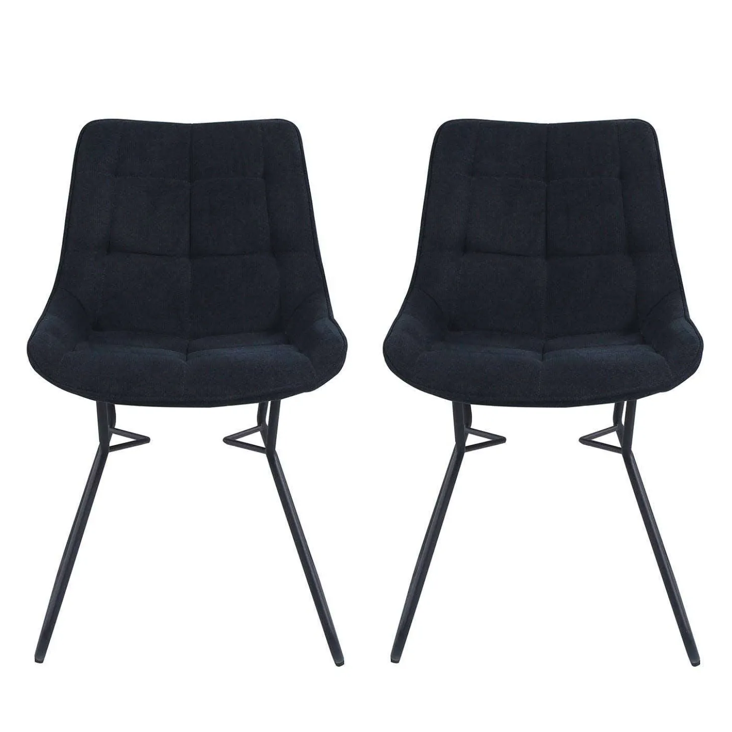 Chaises avec piètement traineau (bte de 2) - noir