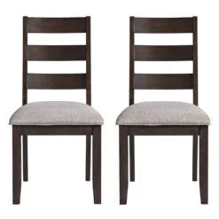 Chaises (bte de 2) - brun & beige