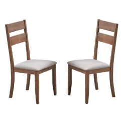 Chaises (bte de 2) - brun & beige