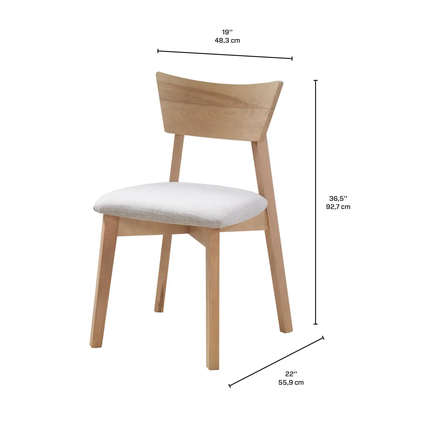 Chaises (bte de 2) - grège