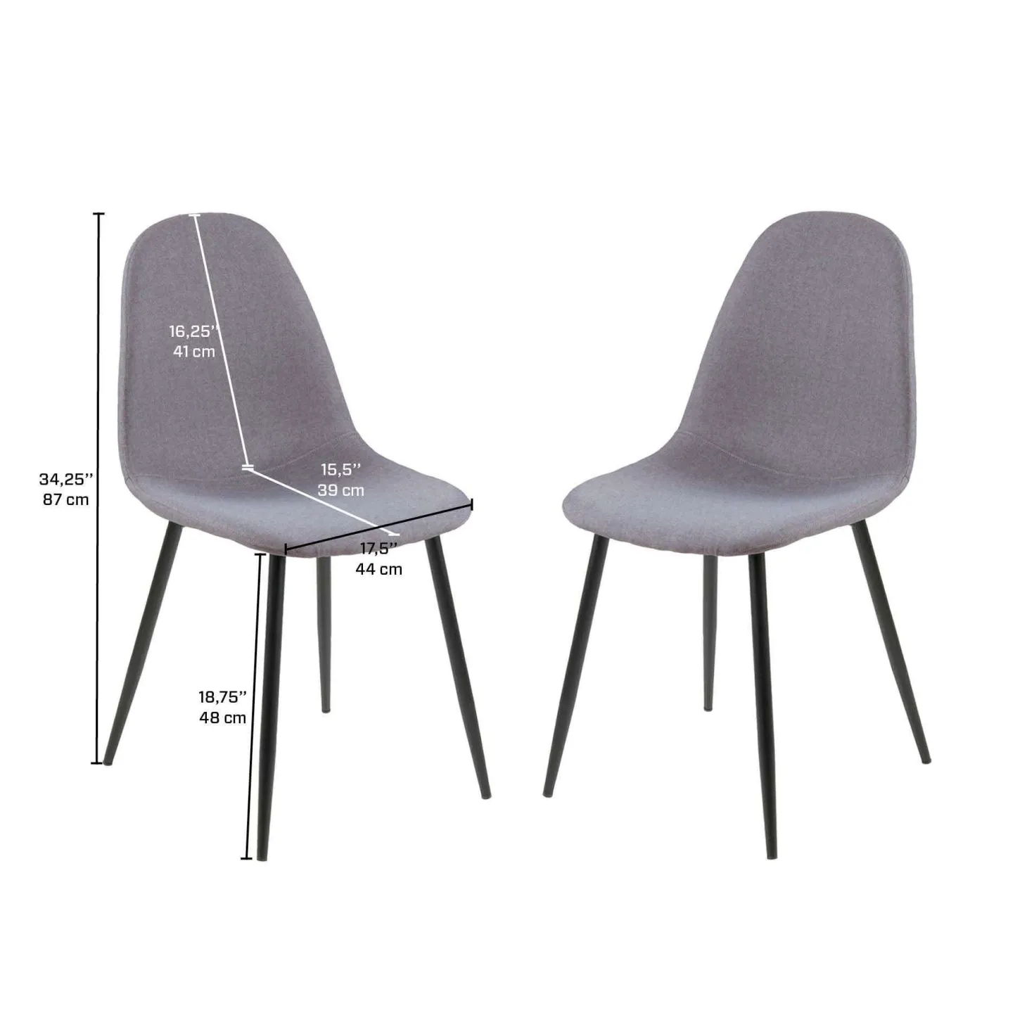 Chaises (bte de 2) - gris