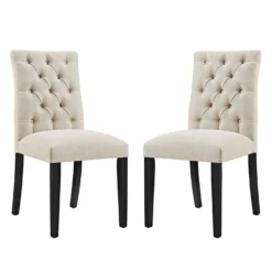 Chaises capitonnées (bte de 2) - beige