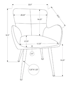 Chaises de cuisine (ensemble de 2) 33 po tissu gris effet cuir - Monarch - Monarch