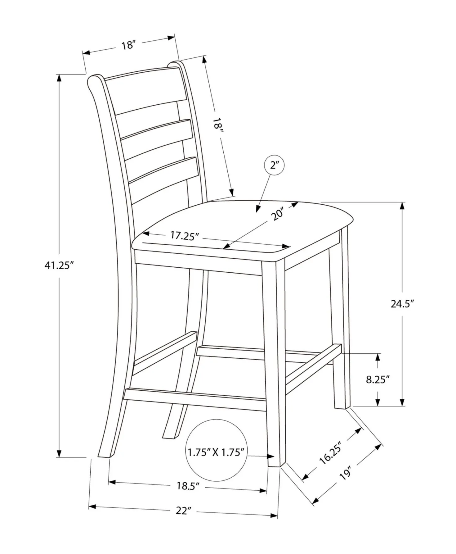 Chaises de salle à manger (boîte de 2) - Monarch