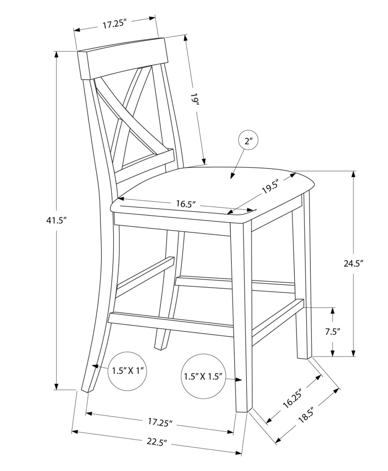 Chaises de salle à manger (boîte de 2) - Monarch