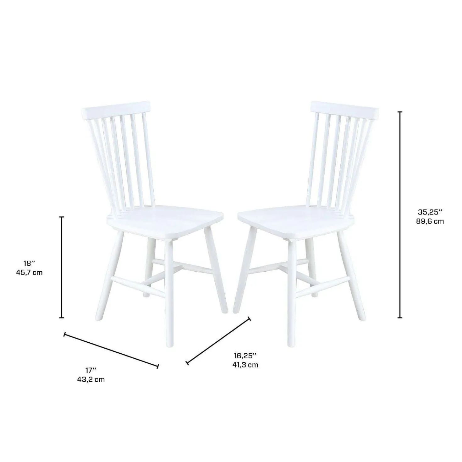 Chaises en bois (bte de 2) - blanc