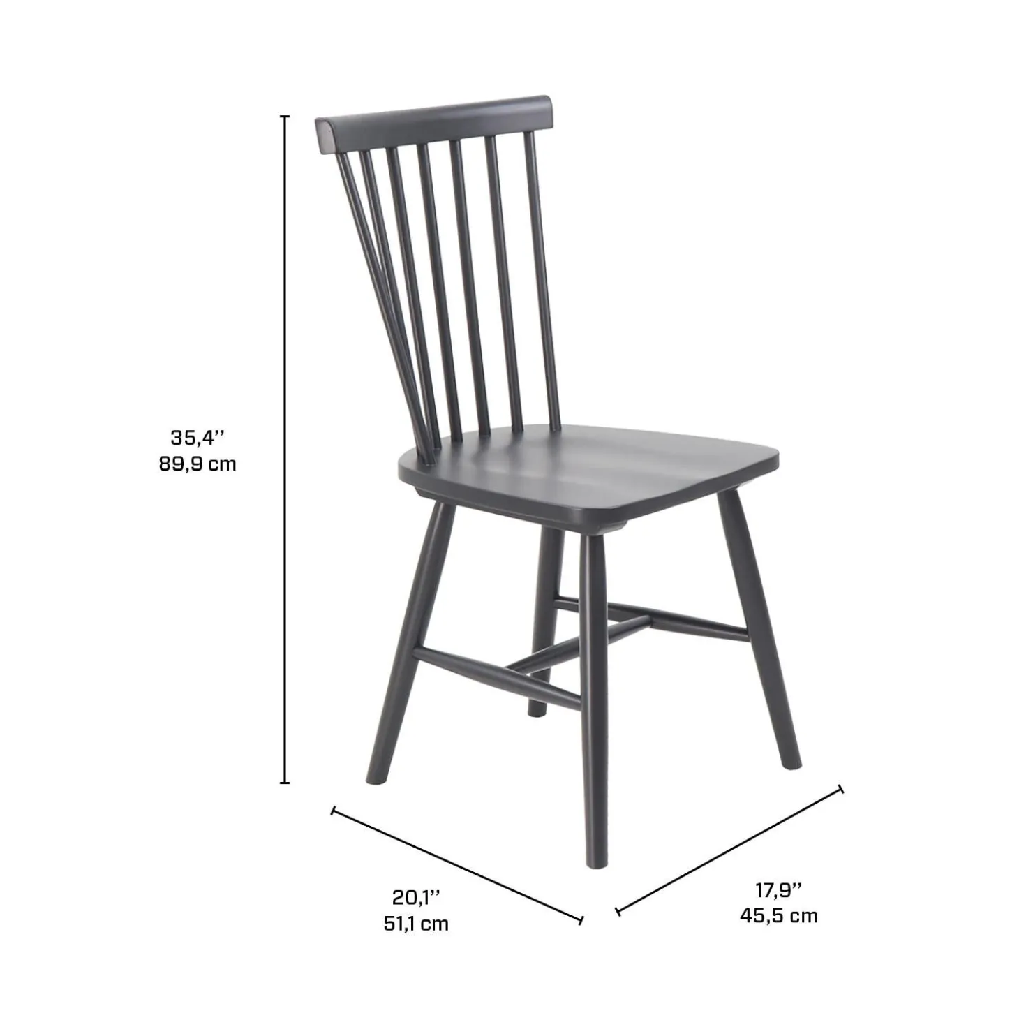 Chaises en bois (bte de 2) - noir