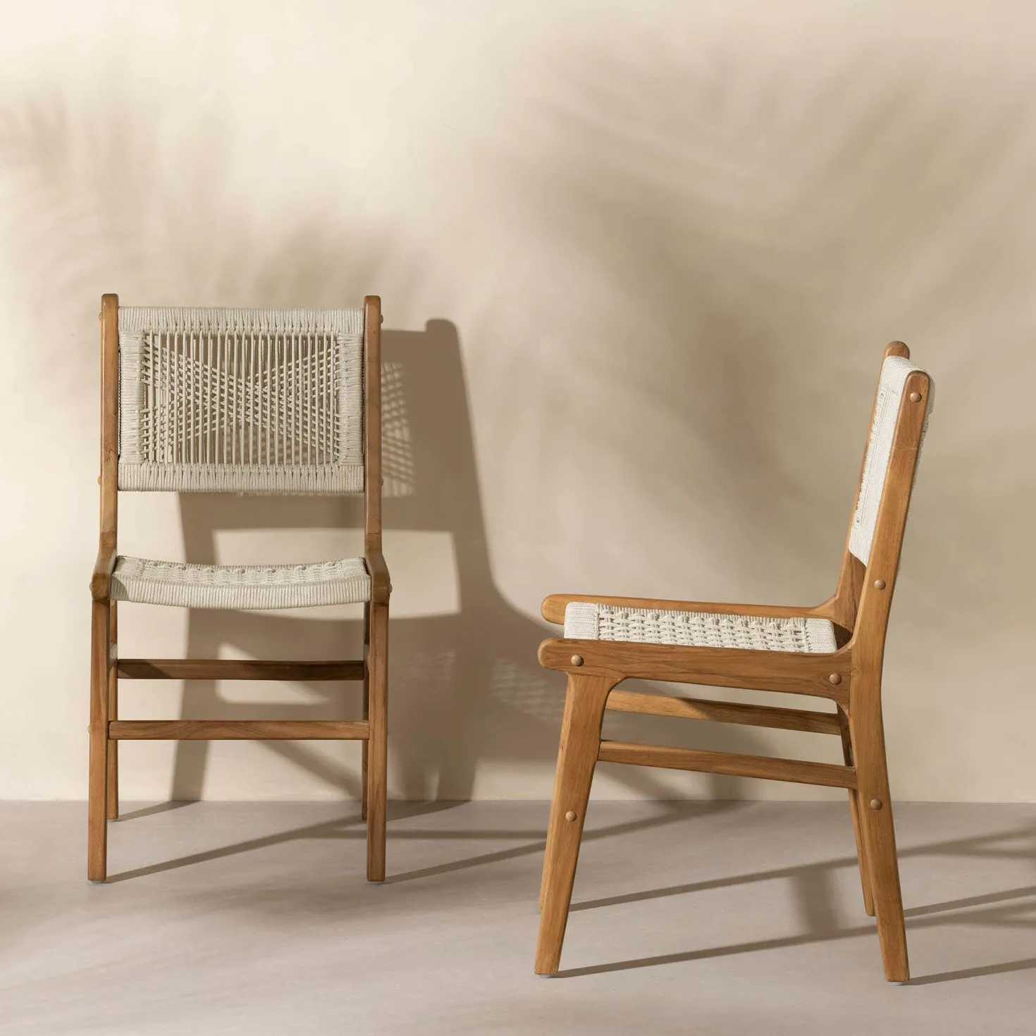 Chaises en cordage (bte de 2) - crème