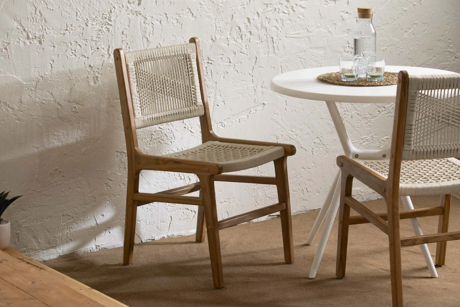 Chaises en cordage (bte de 2) - crème