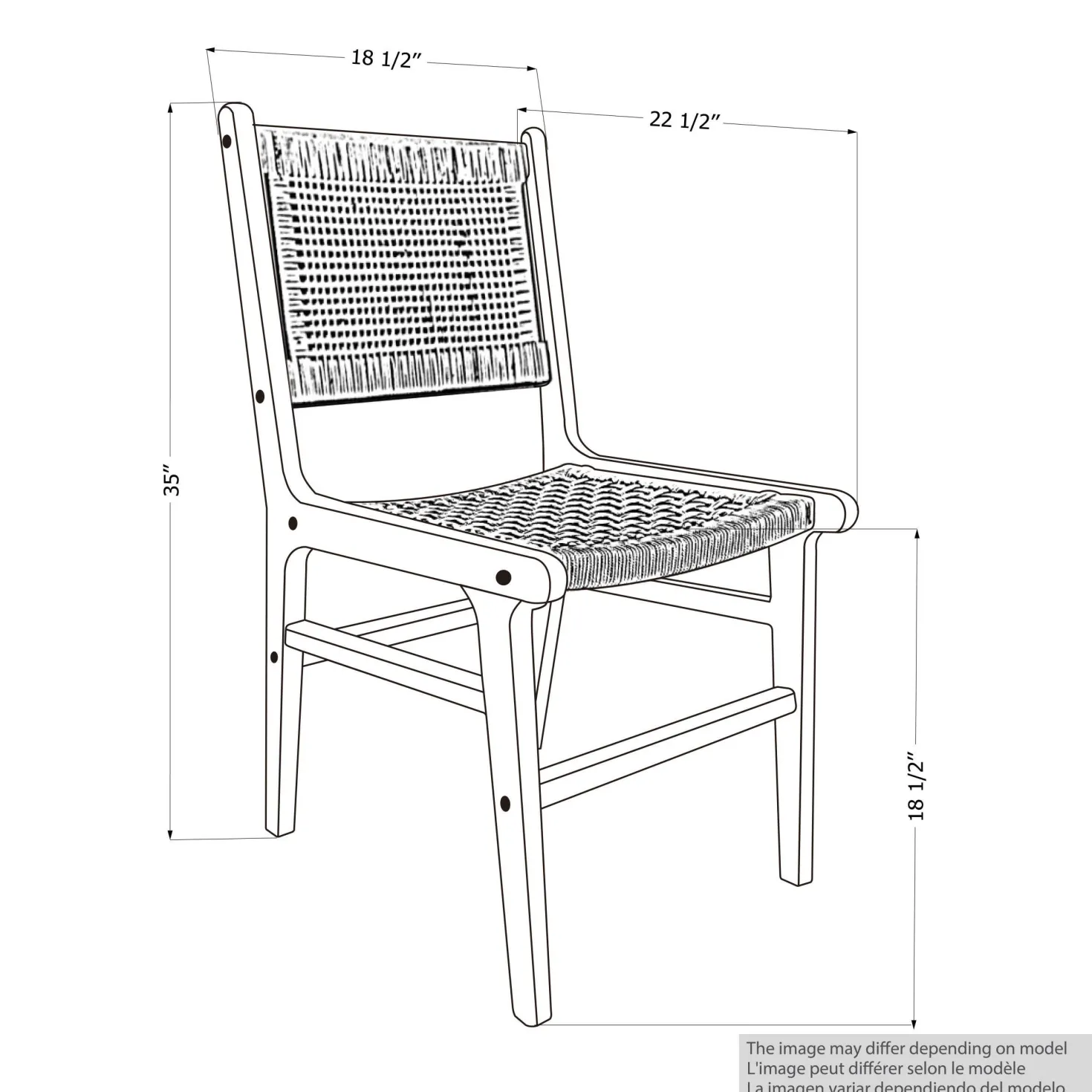 Chaises en cordage (bte de 2) - naturel