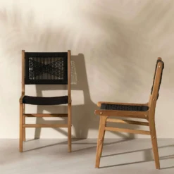 Chaises en cordage (bte de 2) - noir