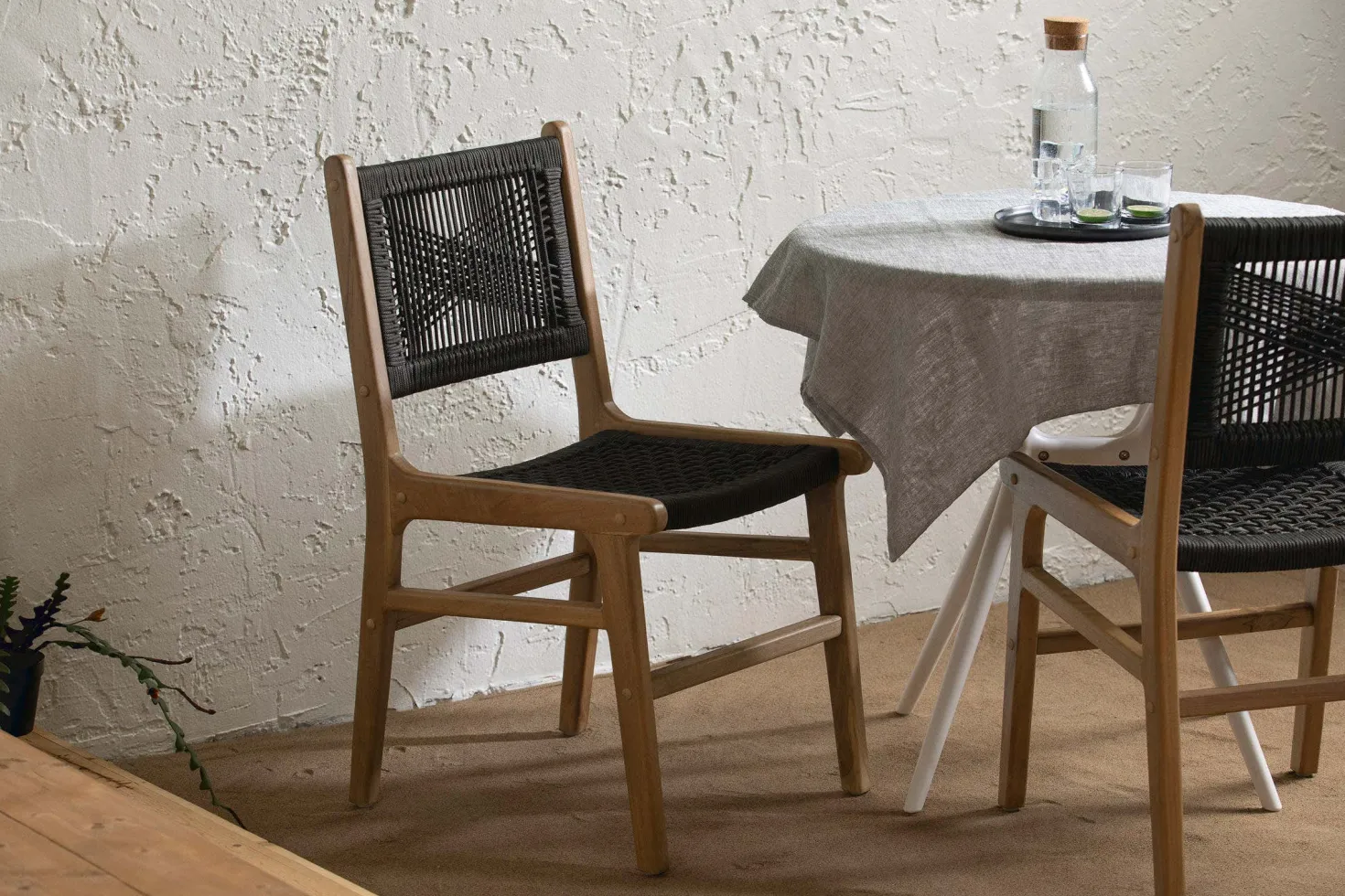 Chaises en cordage (bte de 2) - noir