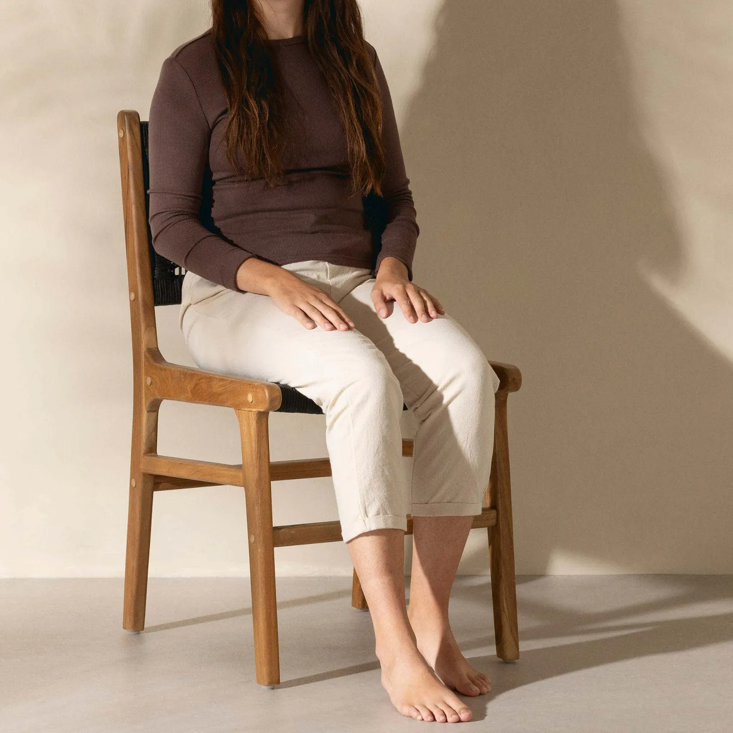 Chaises en cordage (bte de 2) - noir