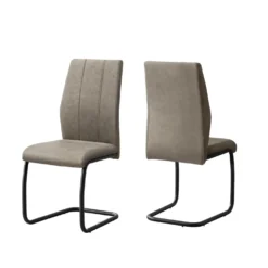Chaises en tissu avec piètement noir (bte de 2) - taupe - Monarch