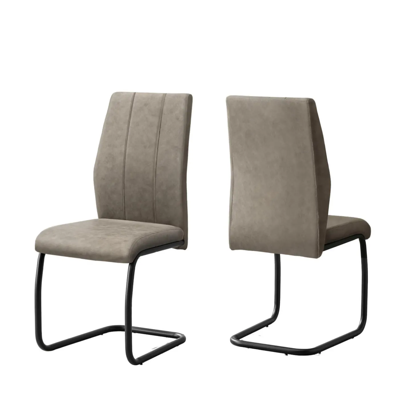 Chaises en tissu avec piètement noir (bte de 2) - taupe - Monarch
